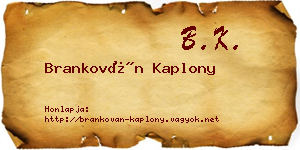 Brankován Kaplony névjegykártya